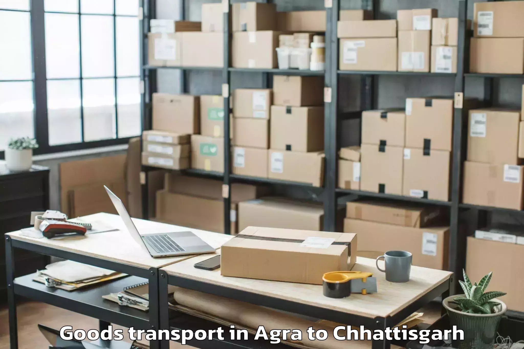 Discover Agra to Op Jindal University Raigarh Goods Transport